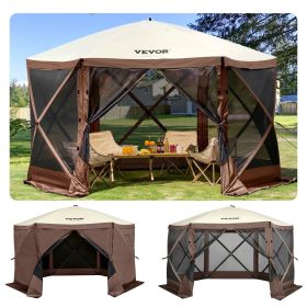 VEVOR Gazebo Screen Tent, 10 x 10 ft, 6 Sided Pop-up Camping Canopy Shelter Tent with Mesh Windows, Portable Carry Bag, Ground Stakes VEVOR Gazebo Screen Tent, 10 x 10 ft, 6 Sided Pop-up Camping Canopy Shelter Tent with Mesh Windows, Portable Carry Bag, Ground Stakes